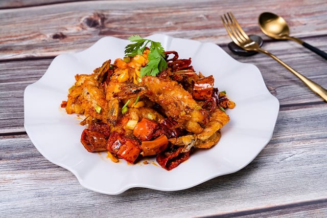 Spicy Wok Prawn with Magic Chili 飞鸿虾.