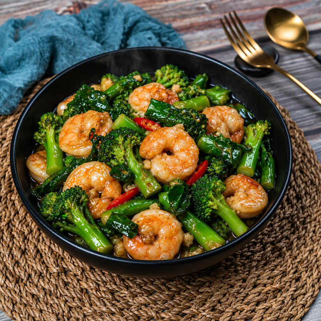(L) / Shrimp with Broccoli 芥兰虾.