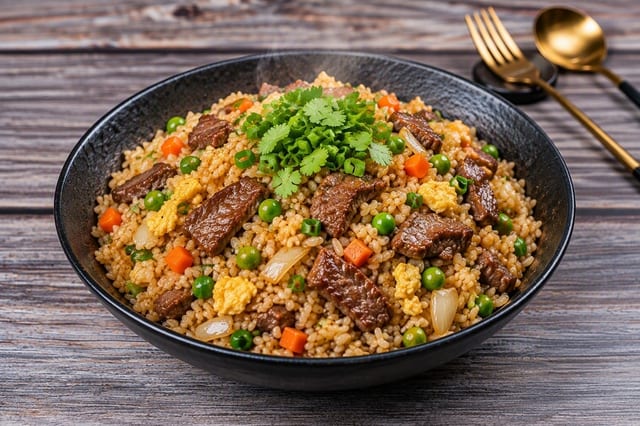 (L) Beef Fried Rice 牛肉炒饭.