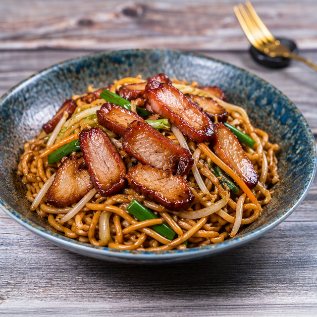 (L) / Pork Lo Mein 叉烧捞面.