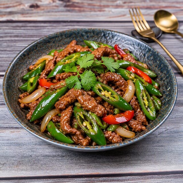 (L) /Beef w. Jalapeno 牛角椒牛肉丝.